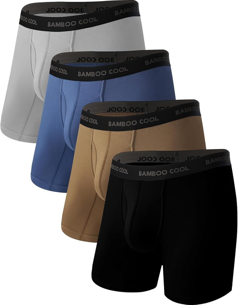BAMBOO COOL Men's Ultra Breathable Underwear,No Riding Up Boxer Briefs with ComfortFlexible Waist... | Amazon (US)