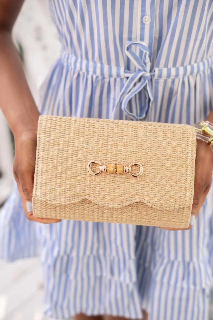 Ruby Straw Clutch Handbag - Custom Adornment | Lisi Lerch | Lisi Lerch Inc