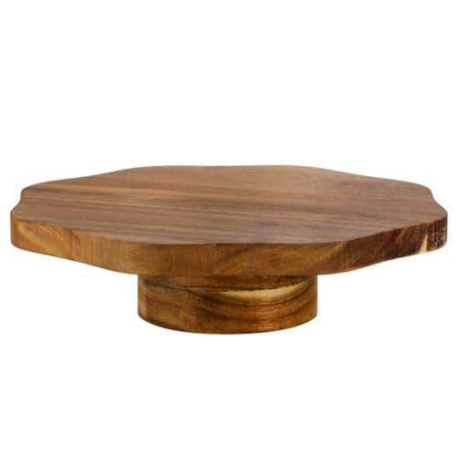 Mezchi Acacia Wood Cake Stand, 12 Inch Rustic Cake Stand for Wedding, Flower Shape Small Wedding Cake Stand for Wedding Receptions, Appetizers and Desserts | Amazon (US)