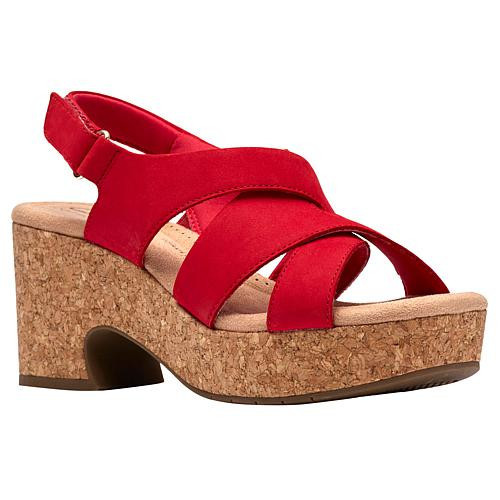 Clarks Collection Nerisa Grace Modern Casual Wedge Sandal - White - Size 10 | HSN