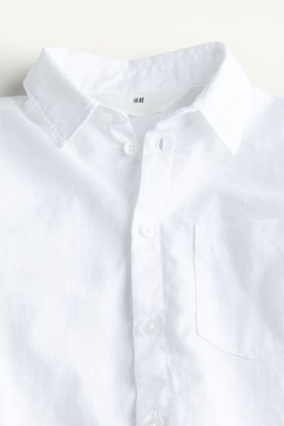 Linen-blend Shirt - White - Kids | H&M US | H&M (US + CA)