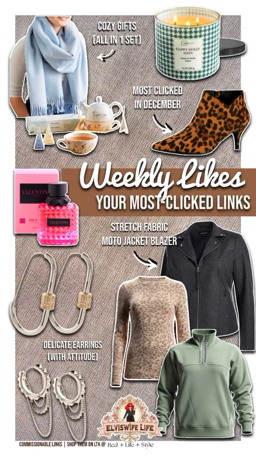 Just in time inspo for how to use those gift cards you’re getting for Christmas! 
Smell amazing in 2026, get cozy, grab the booties you’ve been eyeing (for work, New Year’s Eve, or for fun!), go beyond basic hoops, and try a new blazer or jacket for work or to elevate casual looks. 
💖 Click through below to take advantage of sales still on, and to grab your size before it’s sold out!

I am 5‘9“ tall, I recommend going up a size in the booties if you have a wide foot, and I went with a 2X in the sweatshirt and the jacket, which was TTS for me. If you want to wear the jacket over a sweater go up one size. For that layering piece in the leopard print, you might consider going up at least one size if you can. I usually wear a 2X on top, ordered the XXL, and it was more of a form fitting layer for me.


#LTKGiftGuide #LTKplusSize #LTKMidSize #LTKTall #LTKPetite #LTKOver40 #LTKU #LTKShoeCrush #LTKSeasonal #LTKFindsUnder100 #ltkfallsale #LTKBeauty #ltkworkwear Walmart Maurices Lane Bryant TJ Maxx 1800 Flowers Gifts for Grandma Hygge Valentino Born in Roma Extradose Work outfit 

#LTKSaleAlert #LTKFindsUnder50 #LTKHoliday