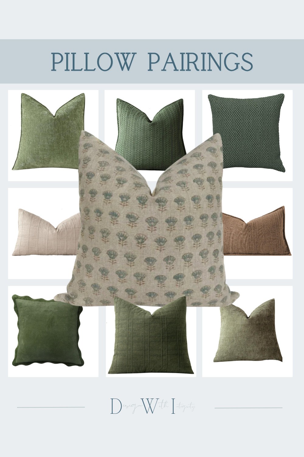 This pillow pairing is grounded in earthy green and softened with warm linen neutrals for a look that feels organic and collected. The botanical print introduces movement and story, while tailored solids and subtle woven textures provide structure and depth. Deep moss and olive tones anchor the palette, and the lighter flax and sand accents keep the arrangement balanced.

The mix works because of intentional layering. A statement print draws the eye, tonal solids create cohesion, and varied textures from velvet to woven linen add dimension. The result is a refined composition that feels timeless, elevated, and quietly luxurious.

Shop the curated pairing to bring this layered green palette into your living room or bedroom.

#PillowPairings #GreenDecor #LayeredInteriors #InteriorStyling #OrganicModern 

 #LTKHome