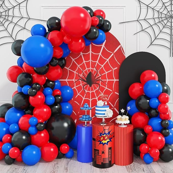 Red Blue Black Balloon Arch Garland Kit, 101 Pcs Matte Red Black and Royal Blue Latex Balloon Gar... | Amazon (US)
