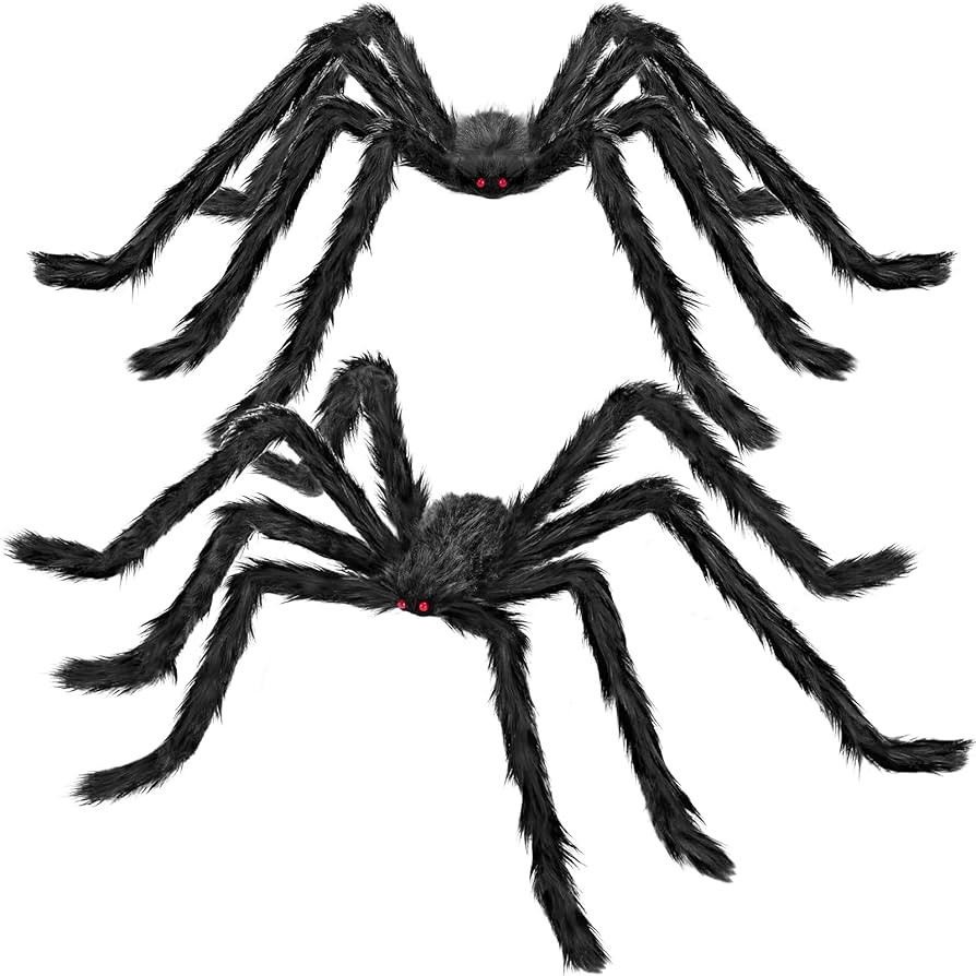 Halloween Decorations Outdoor, 2PCS 79" Scary Giant Spiders, Halloween Party Decorations, Large H... | Amazon (US)