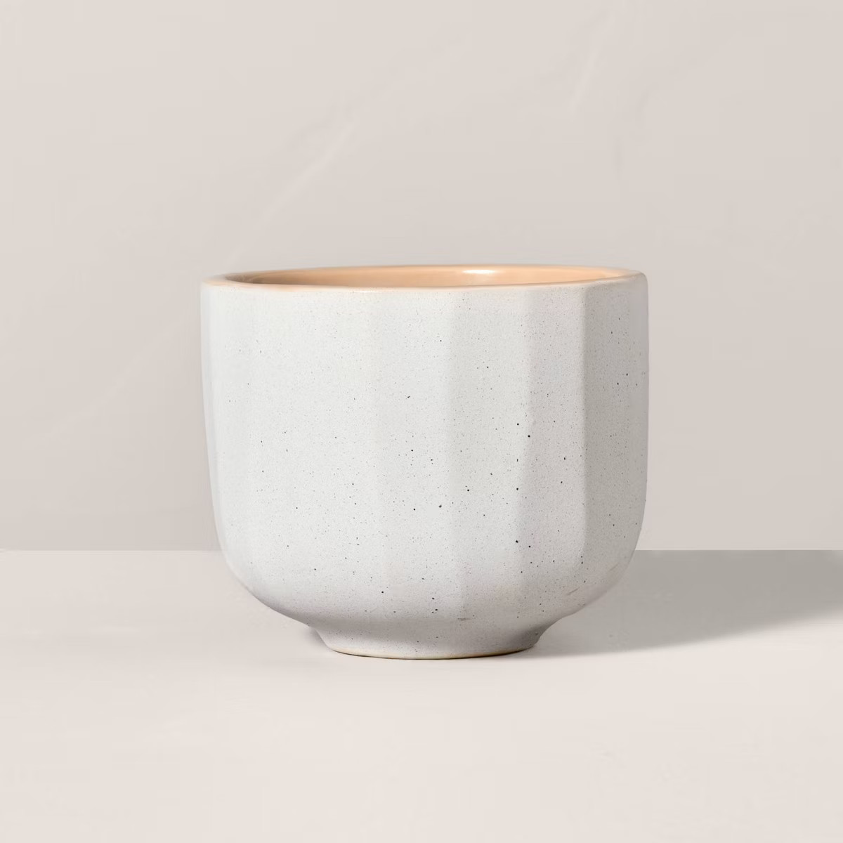 Speckle-Faceted Ceramic Pampas Jar Candle Brown/White 6oz - Hearth & Hand™ with Magnolia | Target
