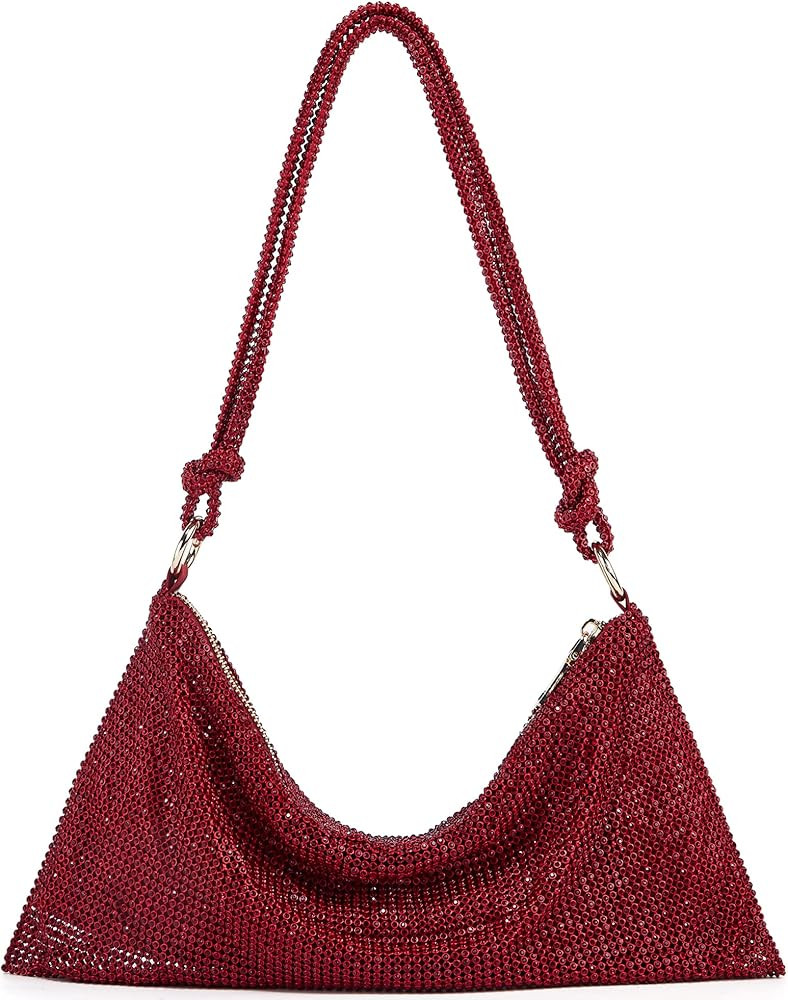 Rhinestone Hobo Bag for Women Chic Evening Handbag Shiny Purse for Travel Vacation 2022 | Amazon (US)