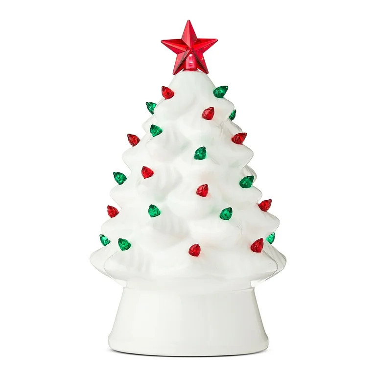 Mr. Christmas Decorative 8-inch Nostalgic White Ceramic Tree | Walmart (US)
