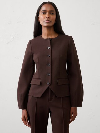 Ponte Collarless Blazer | Banana Republic Factory