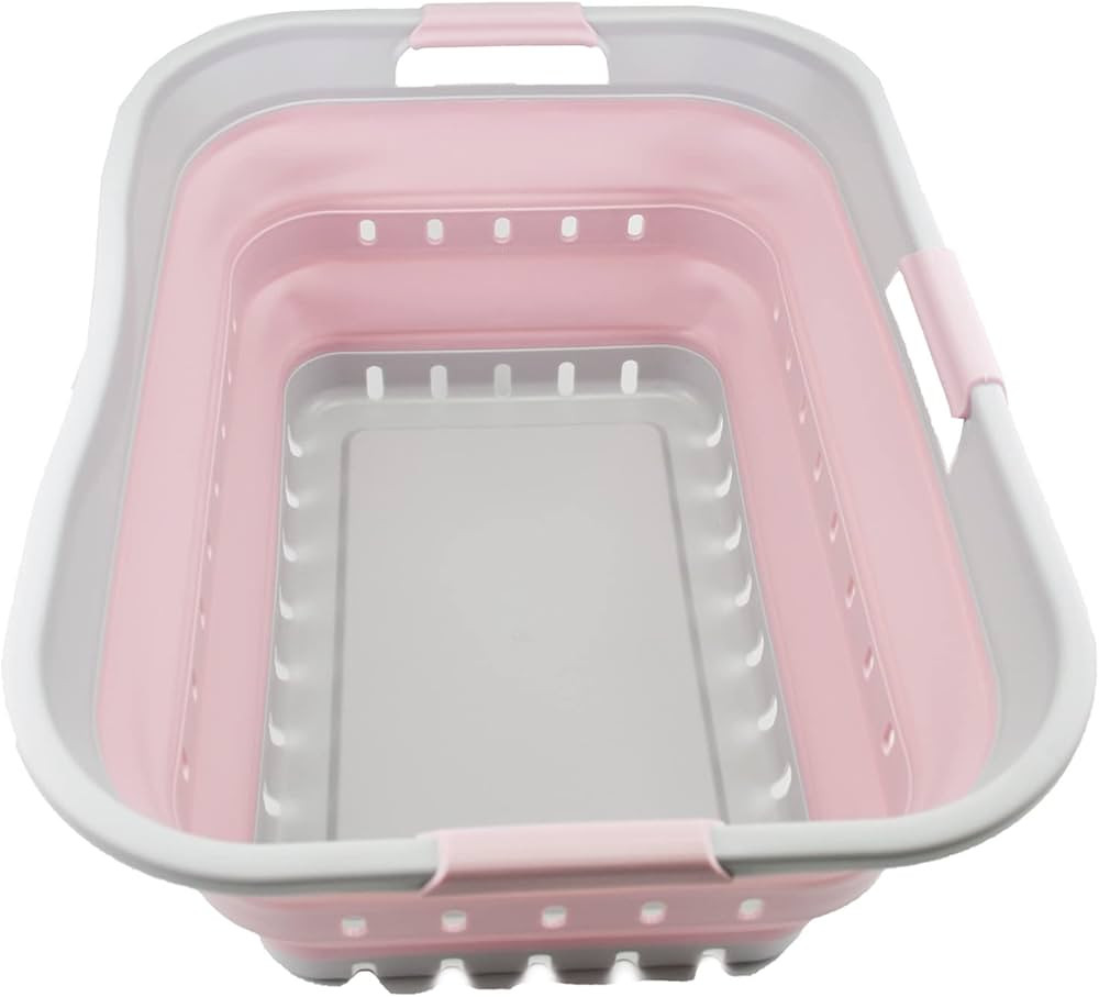 SAMMART 42L (11 gallon) Collapsible Plastic Laundry Basket - Foldable Pop Up Storage Container/Or... | Amazon (US)