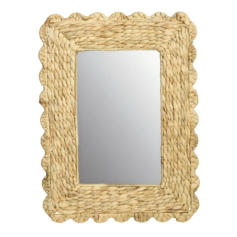 Home Décor Collection 23" x 17" Scalloped Water Hyacinth Wall Mirror | Walmart (US)