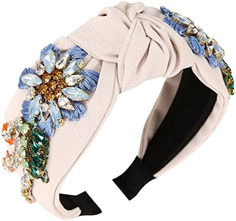 Qianxuan Rhinestone Crystal Headband For Women Handmade Jewelry Girls Hair Accessories Diamond Fa... | Amazon (US)