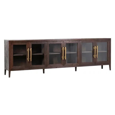 Basel Reclaimed Pine And Glass Door Sideboard With Bar Pull Hardware | Wayfair North America