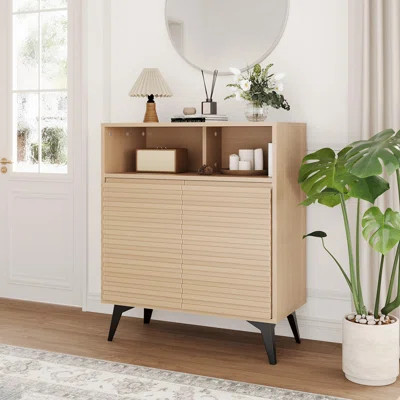 Fluted Storage Cabinet, Sideboard Buffet Cabinet with Storage & Adjustable Shelves for Living Room, Kitchen, Entryway | Wayfair North America