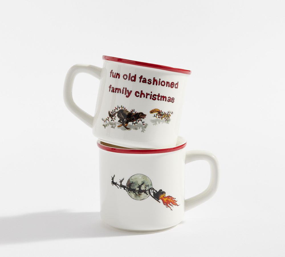 National Lampoon's Christmas Vacation(TM) Decal Stoneware Mugs, Mixed Set of 2 | Pottery Barn (US)
