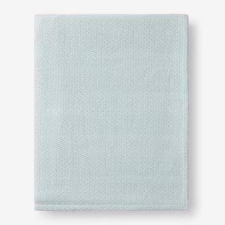 The Company Store Organic Cotton Pale Blue Solid King Woven Blanket 85021-K-PALE-BLUE - The Home ... | The Home Depot