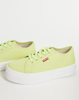 Levi's tab logo platform canvas sneakers in beige | ASOS (Global)