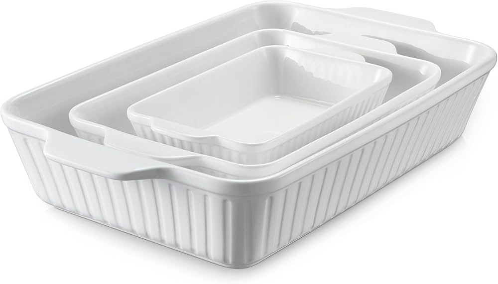 DOWAN Casserole Dishes for Oven, Baking Dishes Set, Ceramic Bakeware Sets of 3, Lasagna Pan Deep,... | Amazon (CA)