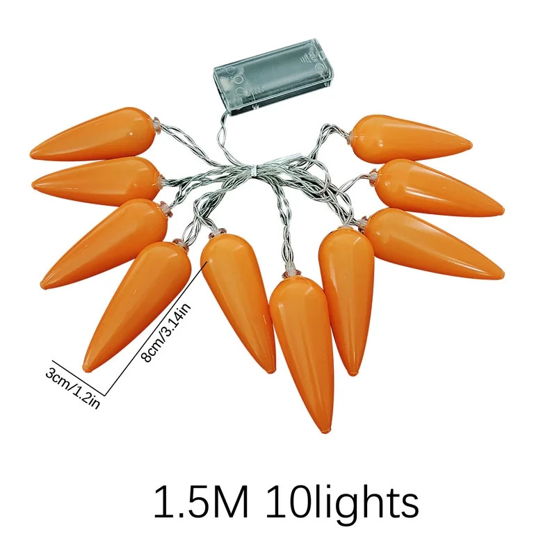 Eoozwa Easter LED String Lights Carrot Lanterns Battery Operated Decorative for Home Indoor Outdo... | Walmart (US)