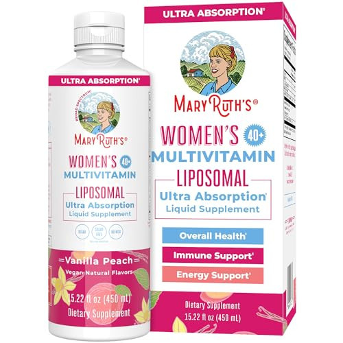 MaryRuth Organics Multivitamin for Women 40+, Womens Multivitamin Liposomal, Immune Support Supplement, Energy Supplements & Sleep Aid, Methylated Multivitamin, Vegan, Sugar Free, Non-GMO, 15.22 Fl Oz | Amazon (US)