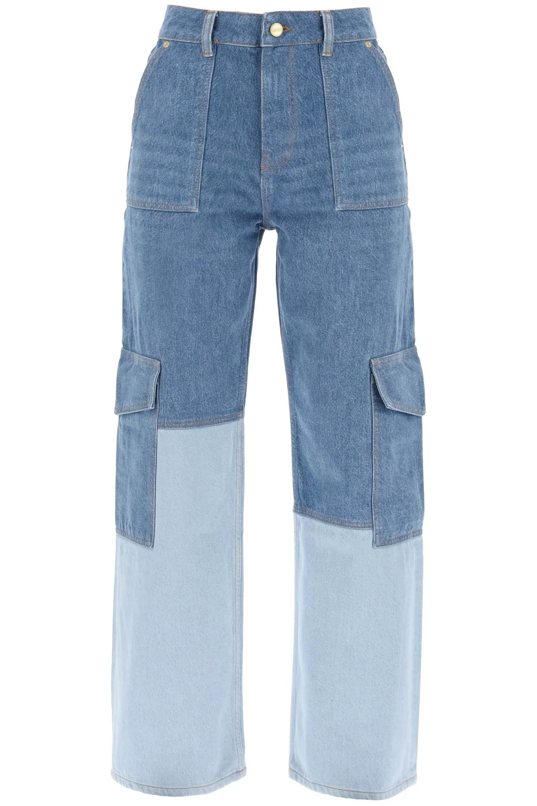 Ganni Angi Wide-Leg Panelled Jeans | Cettire Global