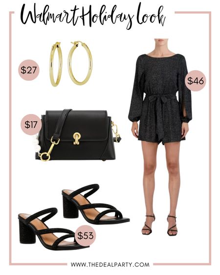 Walmart Fashion | Walmart Holiday Look | Walmart Deals | Black Romper | Sparkly Romper | NYE Fashion | New Years Eve Outfit | Sparkly Dress | Black Romper 

#LTKSeasonal #LTKHoliday #LTKunder50