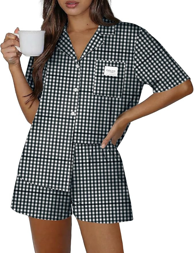 Ekouaer Two Piece Sets for Women Summer Y2K Shirt and Shorts Beach Vacation Cruise Outfits Travel... | Amazon (US)