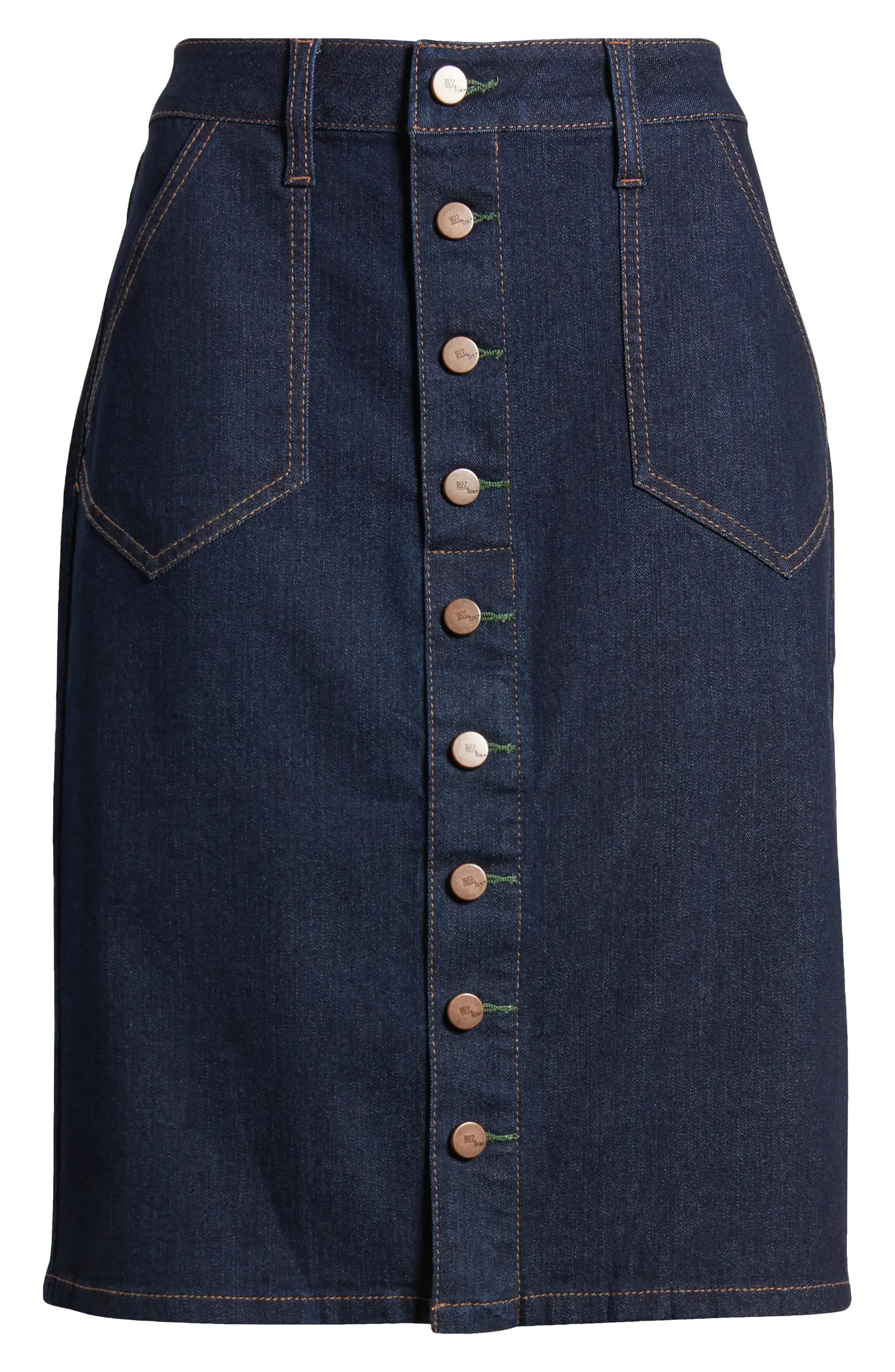 1822 Denim Button Front Denim Skirt | Nordstrom | Nordstrom