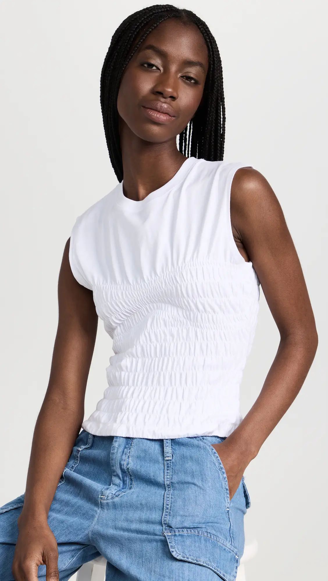 Smocked Corset Muscle Top | Shopbop