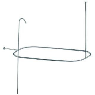 Vintage 57 in. Oval Shower Rod and Shower Riser Enclosure in Polished Chrome | The Home Depot