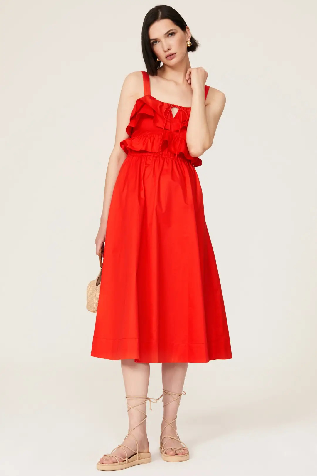 Ruffle Midi Dress | Rent the Runway