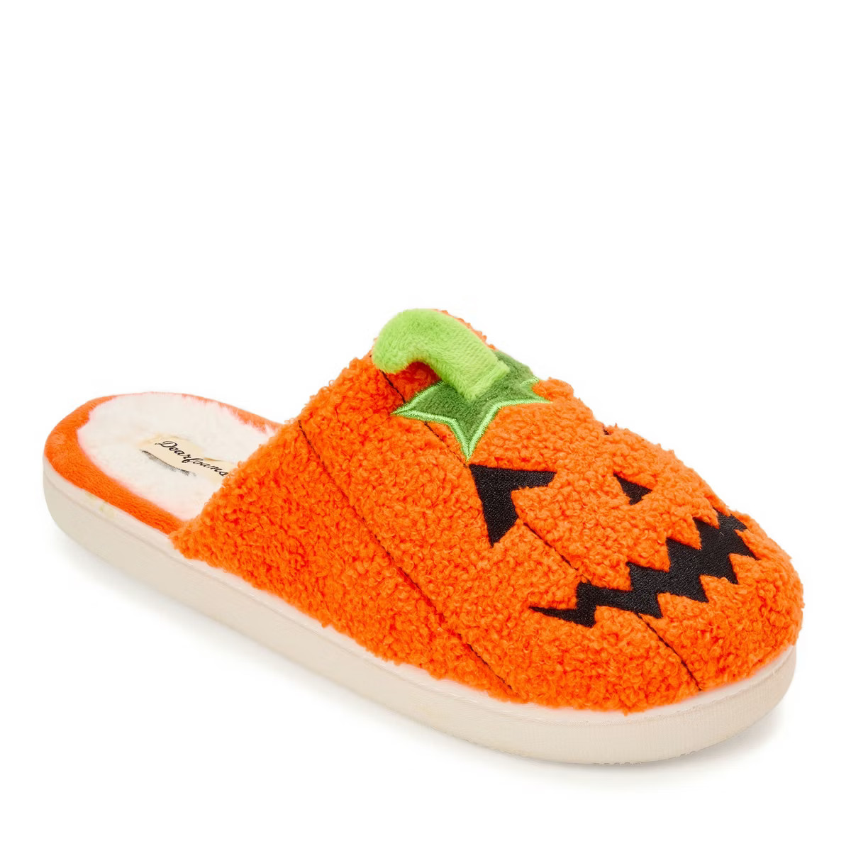 Dearfoams Unisex Adult Halloween Pumpkin Jack-O-Lantern Scuff Slipper - Mandarin Size M | Target