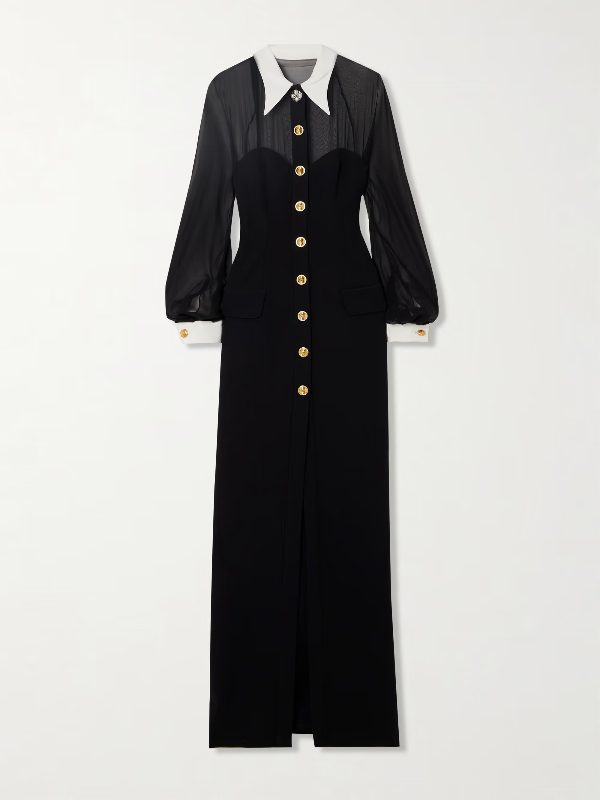 Silk-chiffon and cady shirt dress | NET-A-PORTER (US)