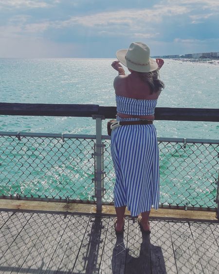 Pier vibes and sunshine! This nautical blue and white striped two piece set was perfect for a fun day in Destin, FL! Would def recommend for your next Beach Vaccination! 

#LTKunder50 #LTKcurves #LTKtravel