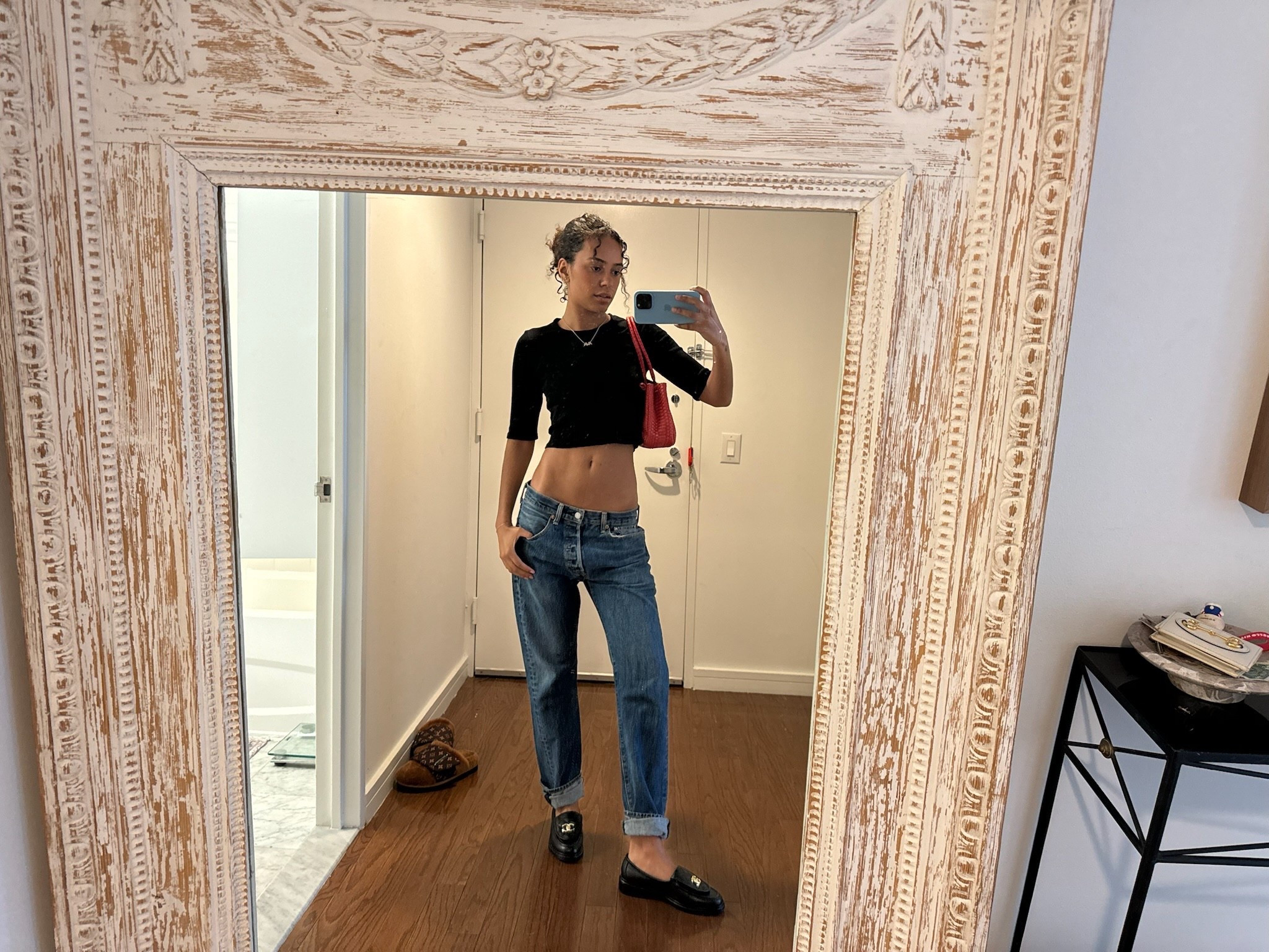 this red woven bag elevates this otherwise simple and elegant black shirt and jeans!

#LTKShoeCrush #LTKStyleTip #LTKItBag