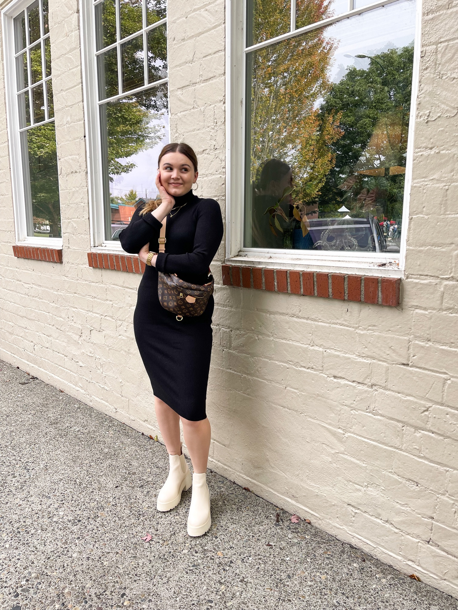 Fall outfit for brunch! Featuring white Chelsea boots and a black ribbed knit dress

I’m wearing a M dress and size 9 boots

#LTKSeasonal #LTKstyletip #LTKunder100