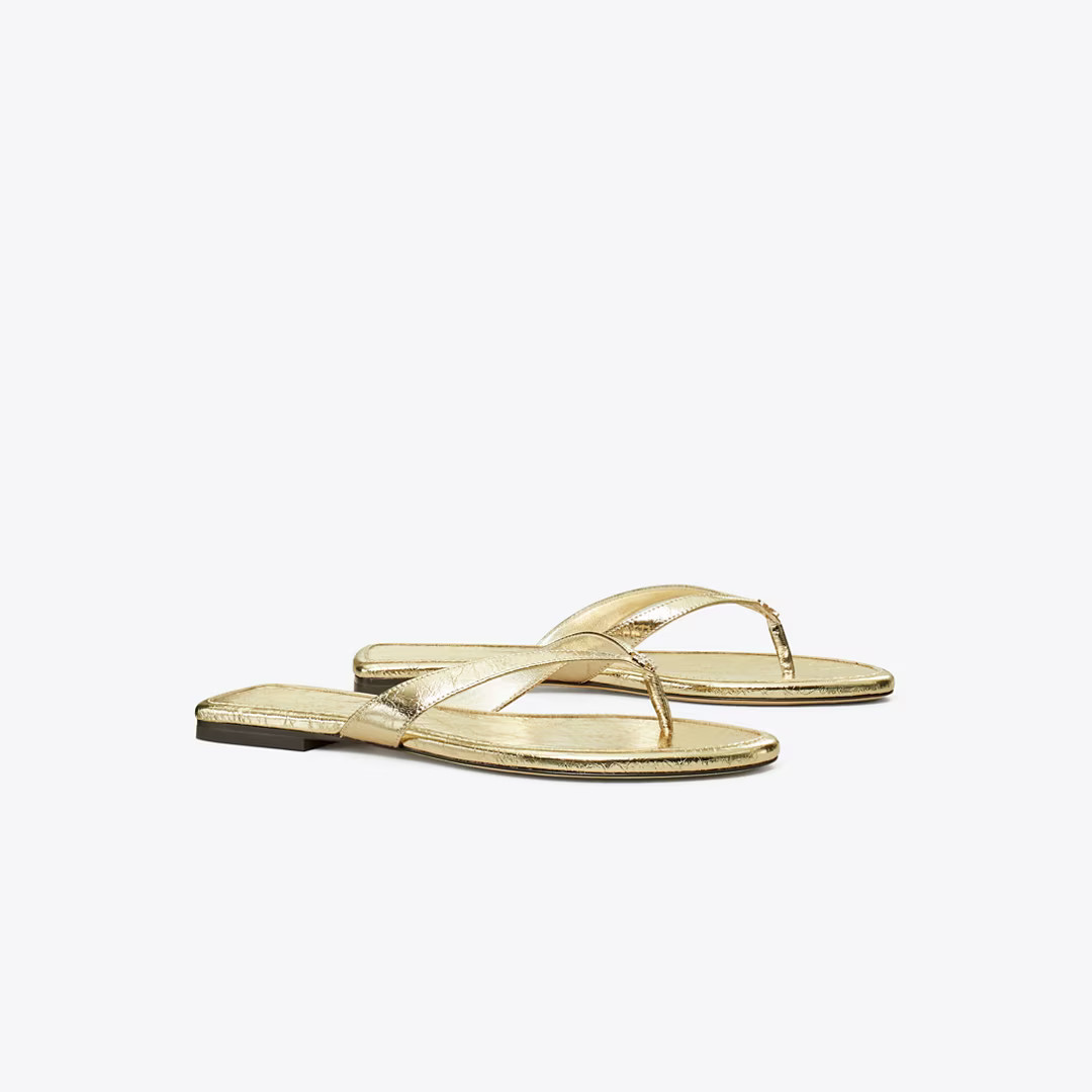 Tory Burch Women's Classic Flip-Flop in Gold, size 5.5 | Tory Burch (UK)