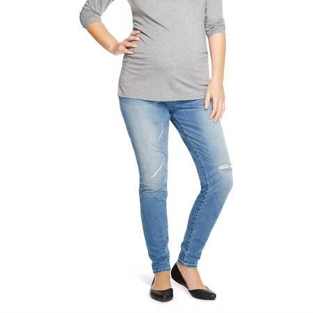 Maternity Inset Under the Belly Distressed Jeggings - Liz Lange® for Target | Target