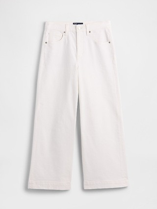 High Rise Wide-Leg Crop Jeans | Gap Factory