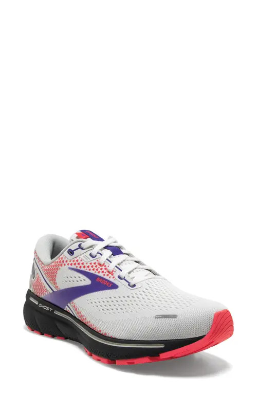Brooks Ghost 14 Running Shoe in White/Purple/Coral at Nordstrom, Size 5 | Nordstrom