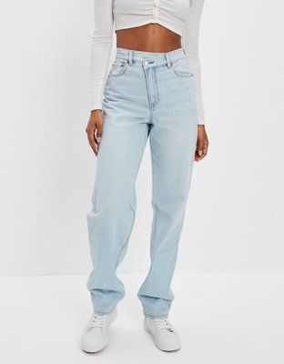 AE Strigid Highest Waist Crossover Baggy Straight Jean | American Eagle Outfitters (US & CA)