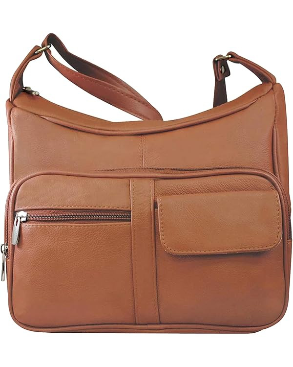 SILVERFEVER Medium Leather Handbag | Ladies Shoulder Bag | Organizer w Built in Wallet | Amazon (US)