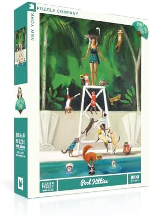New York Puzzle Company - Janet Hill Pool Kitties - 1000 Piece Jigsaw Puzzle for Adults by Janet ... | Amazon (US)