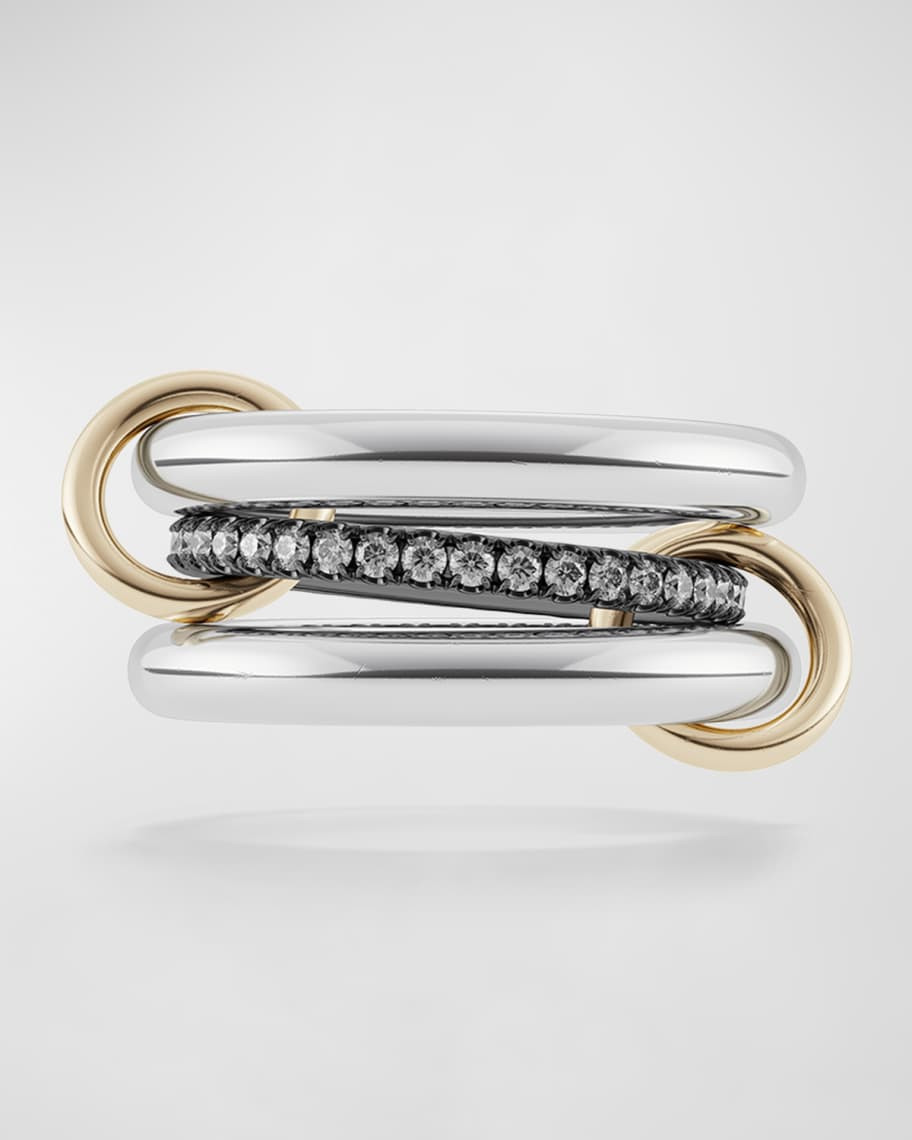Spinelli Kilcollin Libra Gris 3-Band Ring with Diamonds | Neiman Marcus