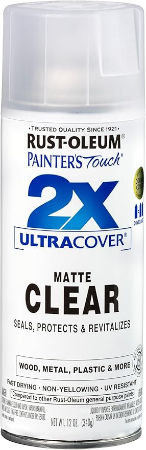Rust-Oleum 334022 Painter's Touch 2X Ultra Cover Spray Paint, 12 oz, Matte Clear | Amazon (US)