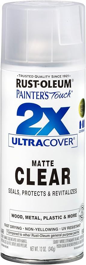 Rust-Oleum 334022 Painter's Touch 2X Ultra Cover Spray Paint, 12 oz, Matte Clear | Amazon (US)