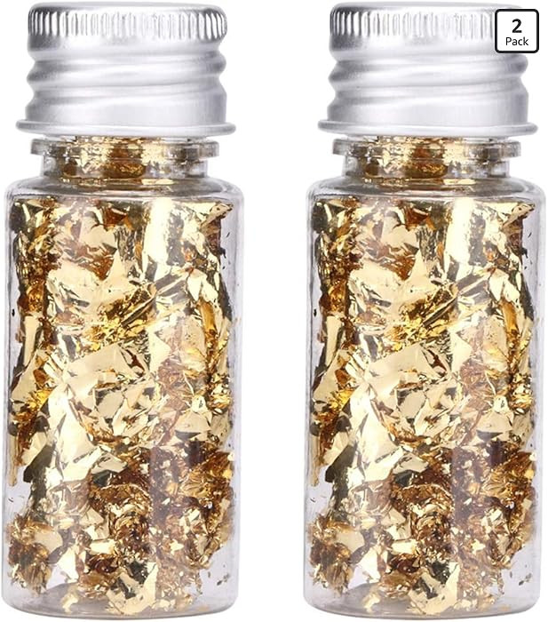 Lwuey Decorating Flakes, Gold Leaf Cake Decoration Flake Goldlen Toppers Gilding Foil Decor Imita... | Amazon (US)
