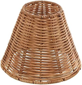 Aspen Creative 51003 Empire Clip-On Chandelier Lamp Shade, Natural Rattan, 3" Top x 6" Bottom x 5... | Amazon (US)