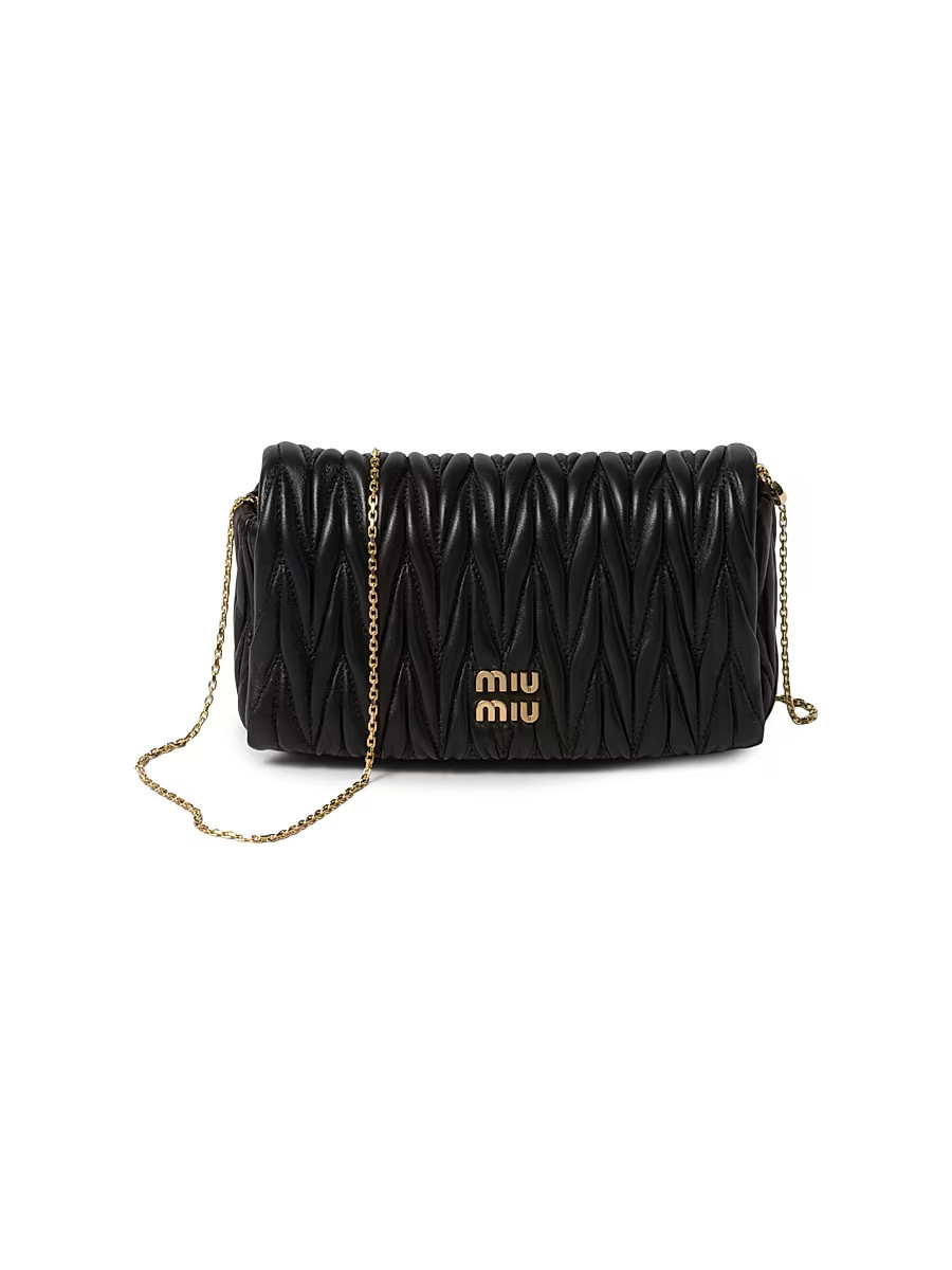 Women's Matelassé Nappa Leather Mini Shoulder Bag - Black | Saks Fifth Avenue