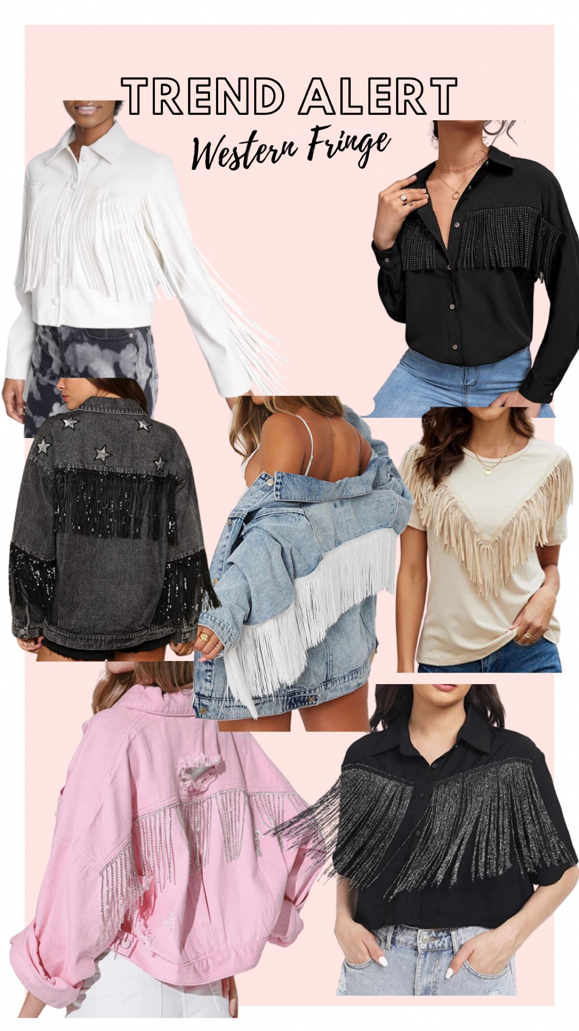 Fringe shirt, fringe denim jacket, western denim, western outfit, western tops, country concert outfit 

#LTKunder50 #LTKFind #LTKFestival